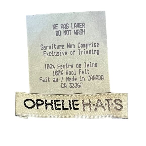 Vintage Ophelie Hats Black Wool Felt Cloche Feather Decoration Used and Box main image 8